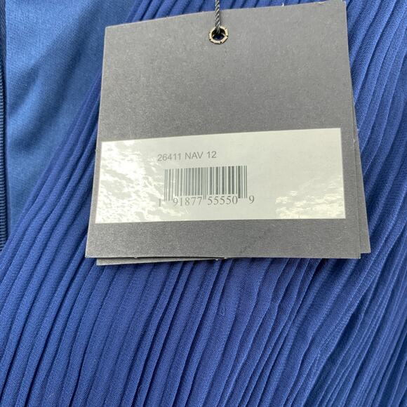 MAC DUGGAL Dress Size 12 Evening Gown Mini Navy Blue NEW Pleated V Neck - Picture 7 of 10